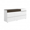 Buffet/bahut moderne 200 cm blanc/noir Emeraude