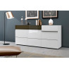 Buffet/bahut moderne 200 cm blanc/noir Emeraude