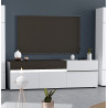 Meuble TV moderne 180 cm blanc/noir Emeraude