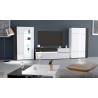 Meuble TV moderne 180 cm blanc/noir Emeraude