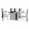 Table de salle à manger extensible moderne blanc/noir Emeraude