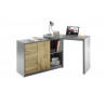 Bureau informatique pivotant moderne chêne/gris Maelys