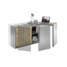 Bureau informatique pivotant moderne chêne/gris Maelys