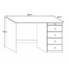 Bureau droit style nature 120 cm Liberia