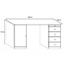 Bureau droit style nature 150 cm Liberia