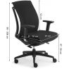 Chaise de bureau réglable en hauteur avec accoudoirs Daphné