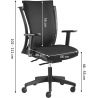 Chaise de bureau réglable en hauteur avec accoudoirs Dany