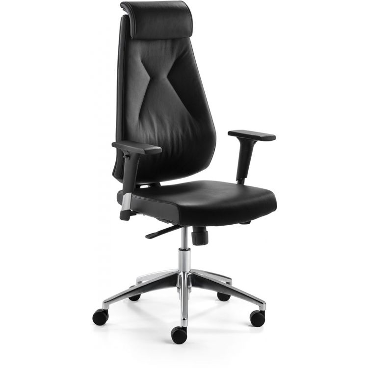 Fauteuil de bureau réglable en hauteur revêtement cuir Aurélien