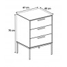 Chevet industriel blanc 3 tiroirs Linea
