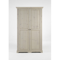Armoire bébé 120 cm style nature en pin blanchi Amalia