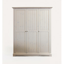 Armoire bébé 169 cm style nature en pin blanchi Amalia