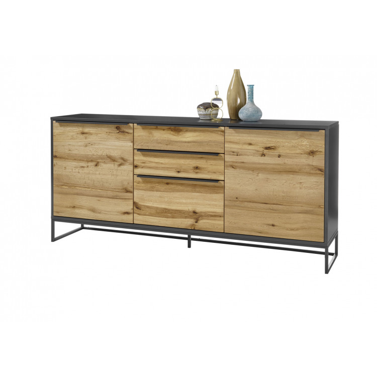 Buffet/bahut industriel chêne/anthracite Felix