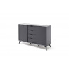 Buffet/bahut modulable moderne 137 cm gris/blanc Etienne