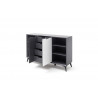 Buffet/bahut modulable moderne 137 cm gris/blanc Etienne