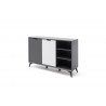 Buffet/bahut modulable moderne 137 cm gris/blanc Etienne