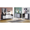 Buffet/bahut modulable moderne 137 cm gris/blanc Etienne