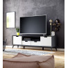Meuble TV modulable moderne gris/blanc Etienne