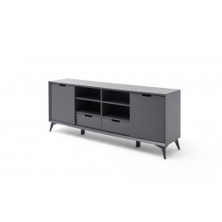 Buffet/bahut modulable moderne 180 cm gris/blanc Etienne