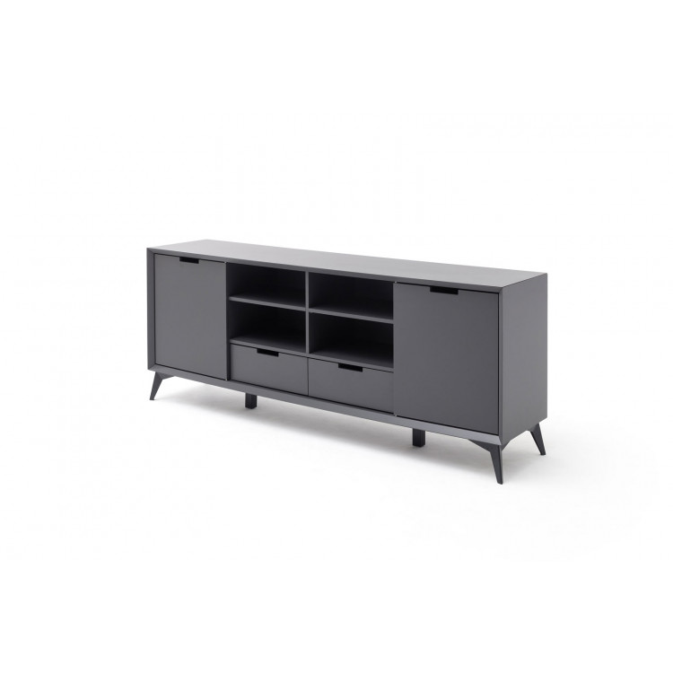 Buffet/bahut modulable moderne 180 cm gris/blanc Etienne