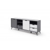 Buffet/bahut modulable moderne 180 cm gris/blanc Etienne