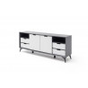 Buffet/bahut modulable moderne 180 cm gris/blanc Etienne