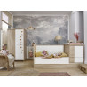 Armoire bébé contemporaine chêne clair/blanc Michka