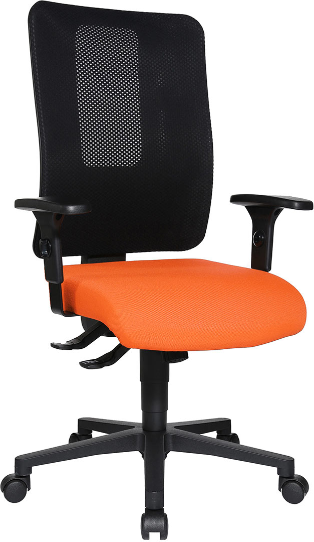 Chaise de bureau réglable en hauteur avec accoudoirs / piétement noir Paul