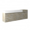 Buffet/bahut contemporain 240 cm chêne/blanc Petunia