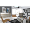 Buffet/bahut contemporain 240 cm chêne/blanc Petunia