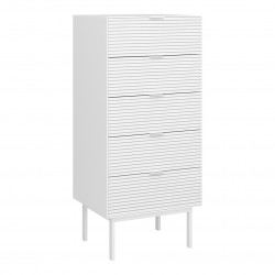 Chiffonnier design en pin massif rainuré Beatrix
