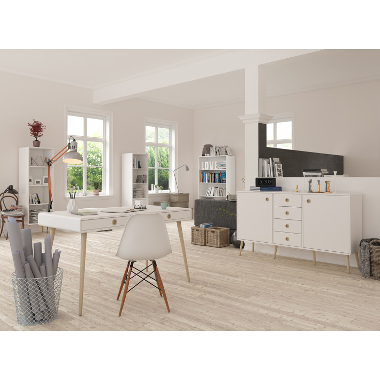 Bureau droit style scandinave blanc Blaise