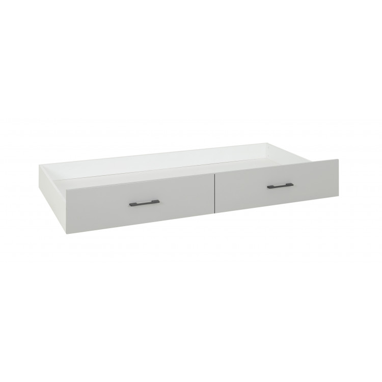 Tiroir de lit enfant moderne blanc/gris Seraphin