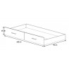 Tiroir de lit enfant moderne blanc/gris Seraphin