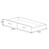Tiroir de lit enfant moderne blanc/gris Seraphin