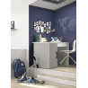 Bureau enfant moderne blanc/gris Séraphin