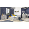 Bureau enfant moderne blanc/gris Séraphin