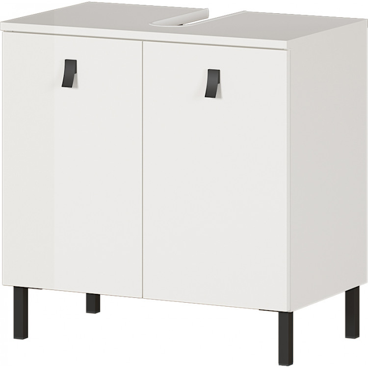 Meuble sous lavabo contemporain blanc Ushuaya