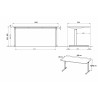 Bureau droit 160 cm réglable en hauteur contemporain Organza
