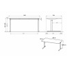 Bureau droit 160 cm réglable en hauteur contemporain Organza