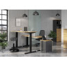 Bureau assis-debout électrique contemporain chêne/noir Louisiane