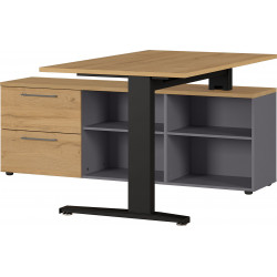 Bureau d'angle contemporain chêne/graphite Louisiane