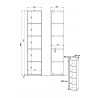 Etagère de bureau contemporaine H 197 cm chêne/graphite Louisiane