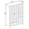 Armoire style nature grise 142 cm Boreal