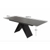 Table de salle à manger extensible moderne en céramique anthracite Merida