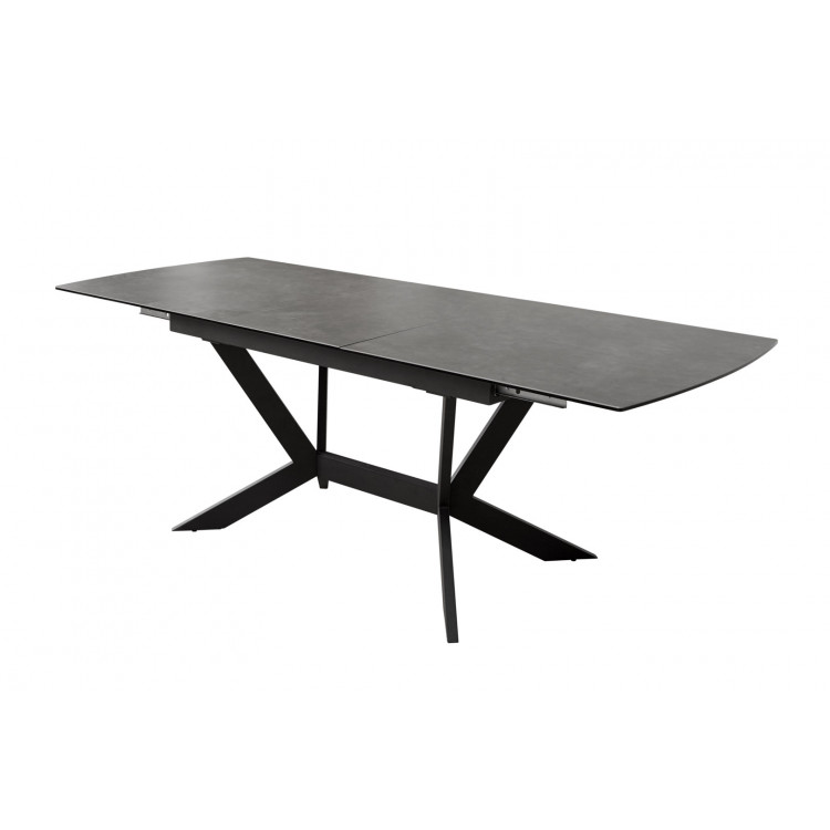 Table de salle à manger extensible moderne en céramique anthracite Acapulco