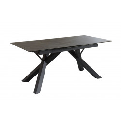 Table de salle à manger extensible moderne en céramique anthracite Veracruz