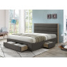 Lit adulte moderne en tissu gris Quito