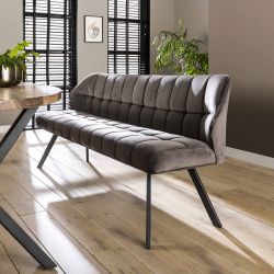 Banc contemporain revêtement tissu et piétement métal Marcus