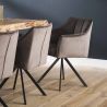 Fauteuil contemporain rotatif (lot de 2) en tissu et métal Marcus