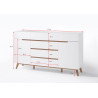 Buffet/bahut scandinave 169 cm blanc/chêne Amodeo